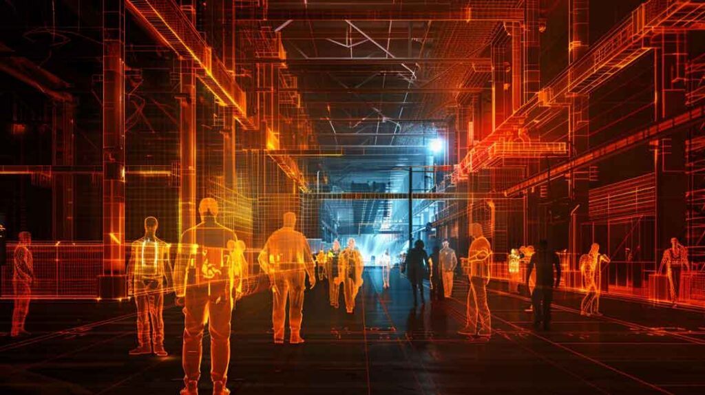 thermal imaging CCTV cameras detecting people in low visibility industrial environment